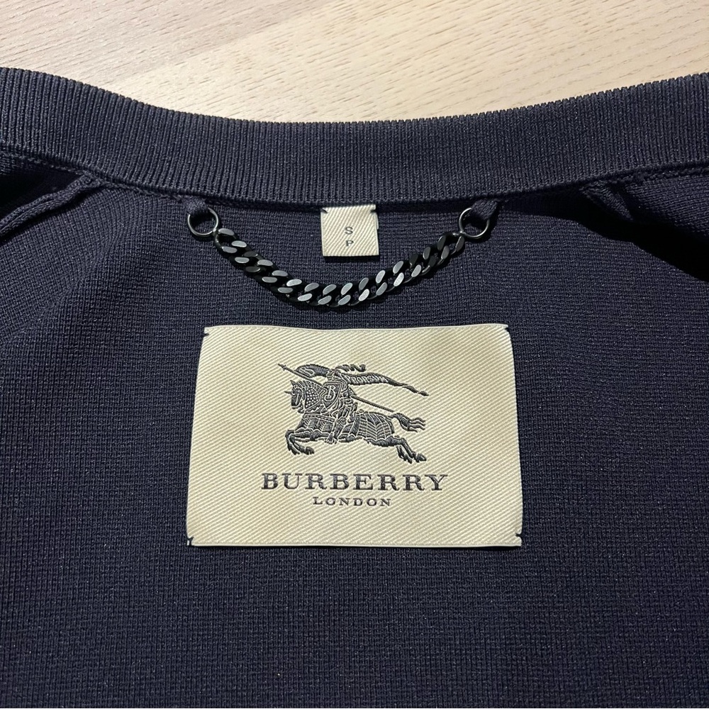 Burberry Structured Knit Cardigan in Navy - Picture 7 of 8
